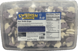 Mito Swedish Style Gummy Sour Skulls Grape 5lb Bulk